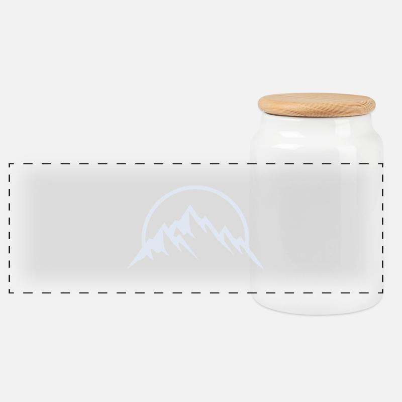 berge - Panorama Keksdose mit Holzdeckel - Weiß