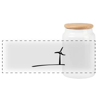 Windmill - Panorama Keksdose mit Holzdeckel - Weiß - Vorne