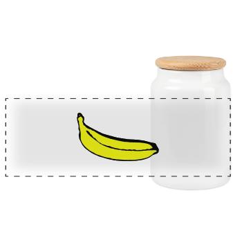 Banane - Panorama Keksdose mit Holzdeckel - Weiß - Vorne