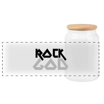 ROCK GOD - Panorama Keksdose mit Holzdeckel - Weiß - Vorne