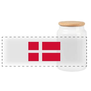 Denmark - Panoramic Cookie Jar with Wooden Lid - white - Front