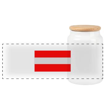 Autriche, Autriche, drapeau, drapeau - Boîte à biscuits avec couvercle en bois - blanc - Devant