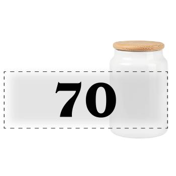 Zahl 70 - Panoramic Cookie Jar with Wooden Lid - white - Front