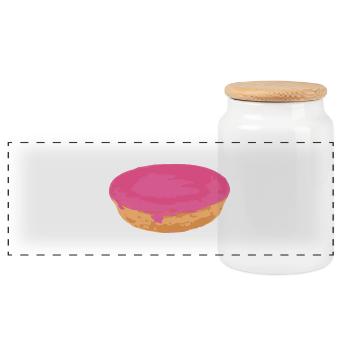 Snack-Attacke: der rosa Kuchen aus der Kantine! - Panorama Keksdose mit Holzdeckel - Weiß - Vorne