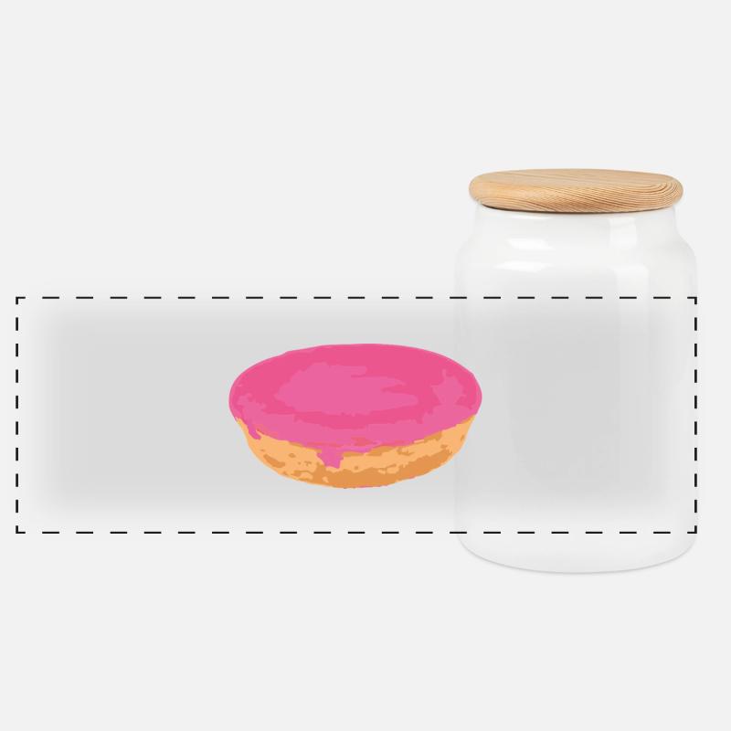 Snack-Attacke: der rosa Kuchen aus der Kantine! - Panorama Keksdose mit Holzdeckel - Weiß