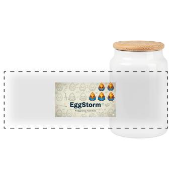 L’équipe de jeux FireEgg - Boîte à biscuits avec couvercle en bois - blanc - Devant