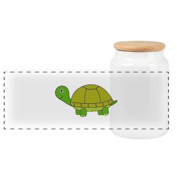 Tortue - Boîte à biscuits avec couvercle en bois - blanc - Devant