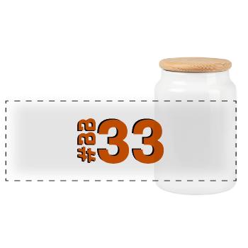 BB33 - Panoramic Cookie Jar with Wooden Lid - white - Front
