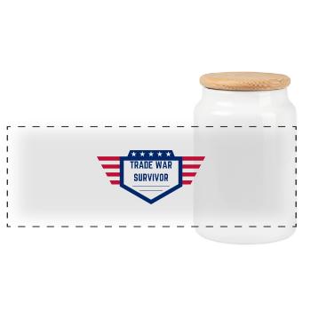 Trade War Survivor - US Edition - Panorama Keksdose mit Holzdeckel - Weiß - Vorne