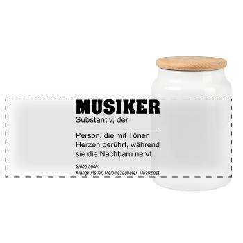 Musiker Definition - Panorama Keksdose mit Holzdeckel - Weiß - Vorne