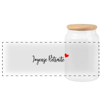 RETRAITE. COLLEGUE. RETRAITE. RETRAITEE. RETRAITE. - Boîte à biscuits avec couvercle en bois - blanc - Devant