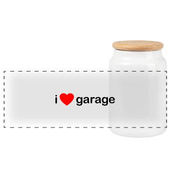 I Love Garage DJ - Panoramic Cookie Jar with Wooden Lid - white - Front