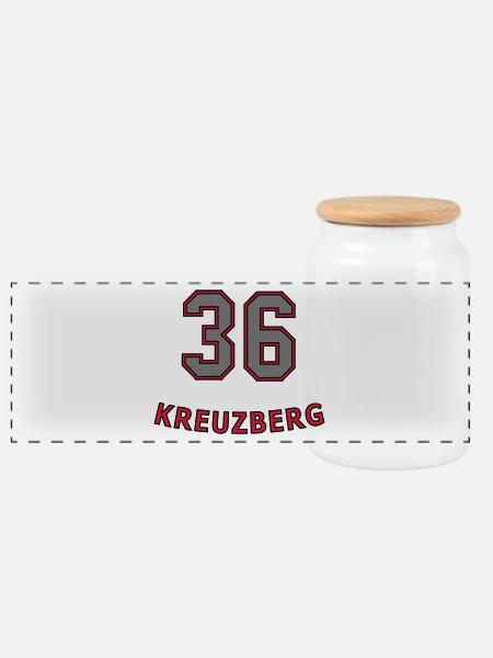KREUZBERG 36 - Panorama Keksdose mit Holzdeckel - Weiß