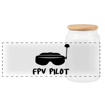 FPV Driver - Panoramic Cookie Jar with Wooden Lid - white - Front