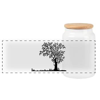 silhouette Nature - Boîte à biscuits avec couvercle en bois - blanc - Devant