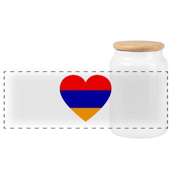 Love amour cadeau arménie arménie - Boîte à biscuits avec couvercle en bois - blanc - Devant
