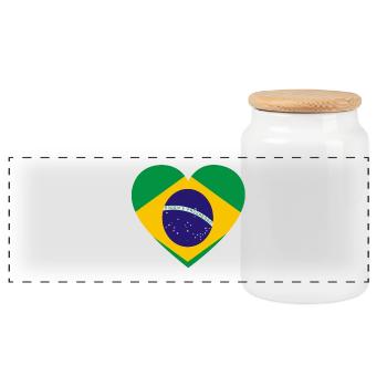 Love amour cadeau brazil brésil - Boîte à biscuits avec couvercle en bois - blanc - Devant