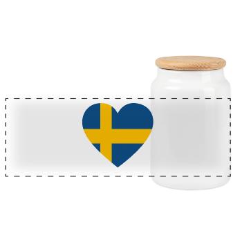 Love Love gift SWEDEN sweden - Panoramic Cookie Jar with Wooden Lid - white - Front
