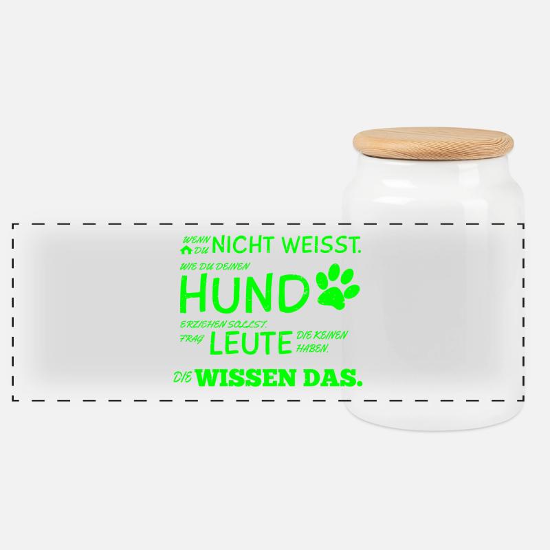 Hunde Tshirt Hundebesitzer Hundespruch Geschenk - Panorama Keksdose mit Holzdeckel - Weiß