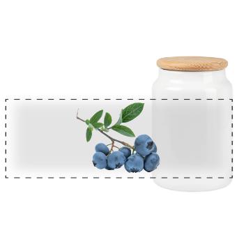 blueberry blaubeere heidelbeere veggie gemuese fru - Panorama Keksdose mit Holzdeckel - Weiß - Vorne