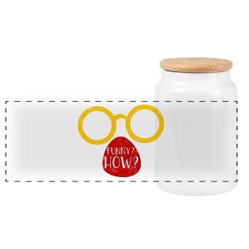 Clown: Funny? How? - Geschenk - Panorama Keksdose mit Holzdeckel - Weiß - Vorne