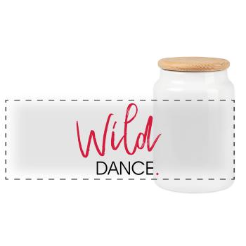 Wild DANCE - Dance Shirt - Panorama Keksdose mit Holzdeckel - Weiß - Vorne