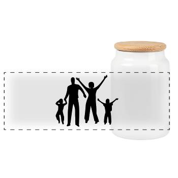 family person - Panoramic Cookie Jar with Wooden Lid - white - Front
