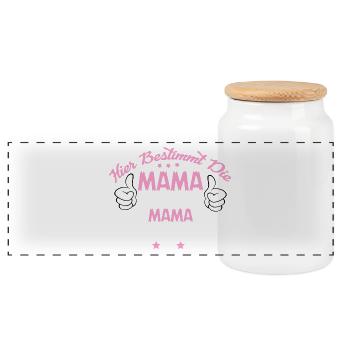 Muttertag Geschenk für Mama - Panorama Keksdose mit Holzdeckel - Weiß - Vorne