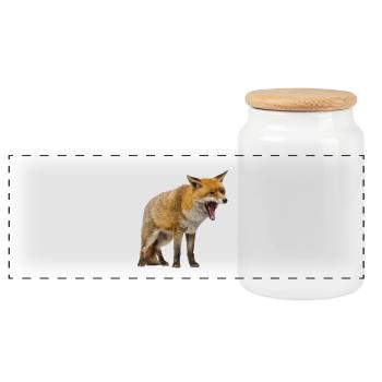 Fuchs - Panorama Keksdose mit Holzdeckel - Weiß - Vorne