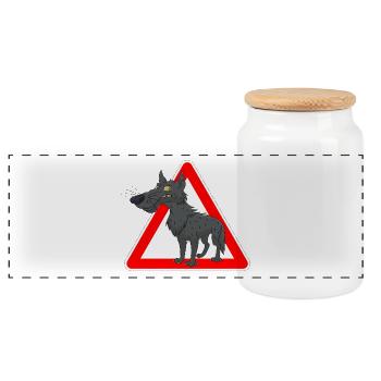 Wolf - Panorama Keksdose mit Holzdeckel - Weiß - Vorne