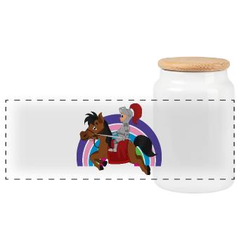 chevalier chevalier - Boîte à biscuits avec couvercle en bois - blanc - Devant