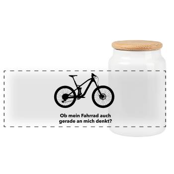 MTB Mountainbike - Panorama Keksdose mit Holzdeckel - Weiß - Vorne
