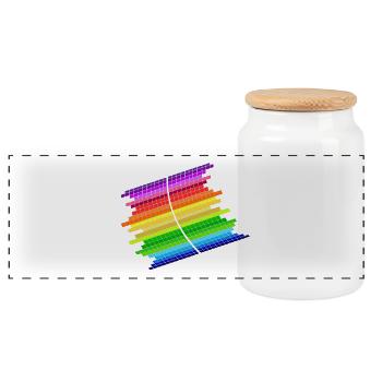 RainBow Equalizer - Panorama Keksdose mit Holzdeckel - Weiß - Vorne