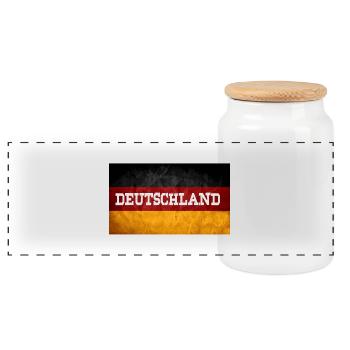 DEUTSCHLAND - Panorama Keksdose mit Holzdeckel - Weiß - Vorne