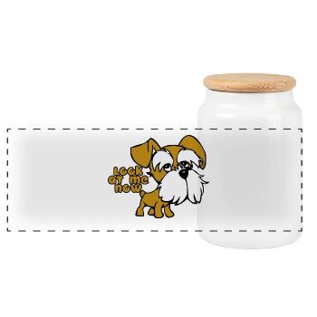Note Me - Panoramic Cookie Jar with Wooden Lid - white - Front