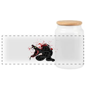 Beat poison - Panoramic Cookie Jar with Wooden Lid - white - Front
