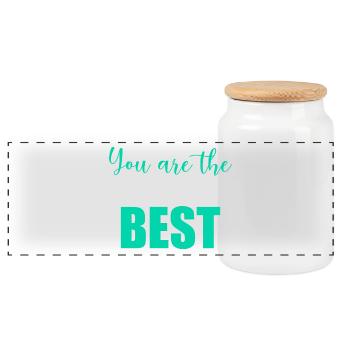 YOU ARE THE BEST. Best. Humor. Message - Panoramic Cookie Jar with Wooden Lid - white - Front