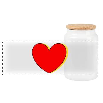 rotes Herz rot rote Herzen Valentinstag - Panorama Keksdose mit Holzdeckel - Weiß - Vorne