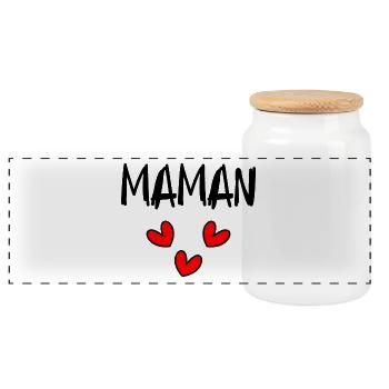 FÊTE DES MÈRES. BONNE FÊTE MAMAN. MAMAN. COEUR - Boîte à biscuits avec couvercle en bois - blanc - Devant
