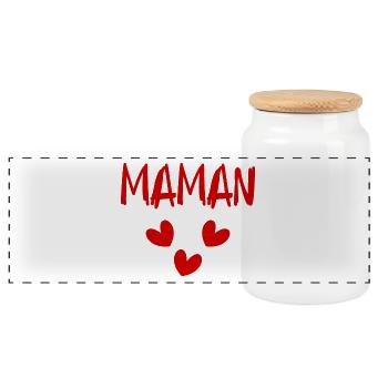FÊTE DES MÈRES. BONNE FÊTE MAMAN. MAMAN. FÊTE - Boîte à biscuits avec couvercle en bois - blanc - Devant