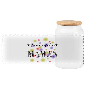 BONNE FÊTE MAMAN. MAMAN. FÊTE DES MÈRES. FÊTE - Boîte à biscuits avec couvercle en bois - blanc - Devant