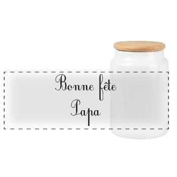 BONNE FÊTE PAPA. PAPA. FÊTE DES PÈRES. PÈRE - Boîte à biscuits avec couvercle en bois - blanc - Devant