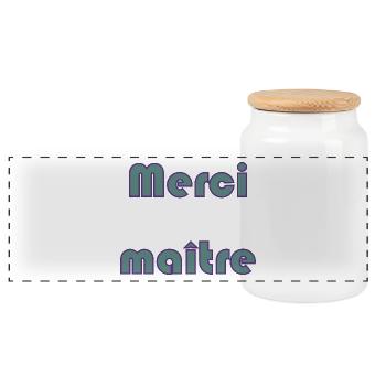MAÎTRE. MERCI. MERCI MAÎTRE. CADEAU MAÎTRE - Boîte à biscuits avec couvercle en bois - blanc - Devant