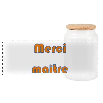 MAÎTRE. MERCI. MERCI MAÎTRE. MAITRE. CADEAU MAÎTRE - Boîte à biscuits avec couvercle en bois - blanc - Devant