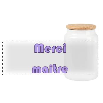 MAÎTRE. MERCI. MERCI MAÎTRE. MAITRE. CADEAU MAÎTRE - Boîte à biscuits avec couvercle en bois - blanc - Devant