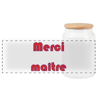 MAÎTRE. MERCI. MERCI MAÎTRE. MAITRE. CADEAU MAÎTRE - Boîte à biscuits avec couvercle en bois - blanc - Devant