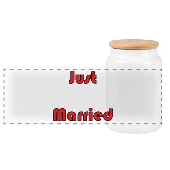 I LOVE YOU. LOVE. COUPLE. JUST MARRIED. bachelorette party. LOVE - Panoramic Cookie Jar with Wooden Lid - white - Front