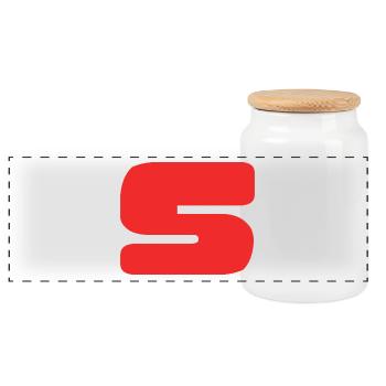 5. 5 YEARS. 5TH ANNIVERSARY. BIRTHDAY 5 YEARS. 5 - Panoramic Cookie Jar with Wooden Lid - white - Front
