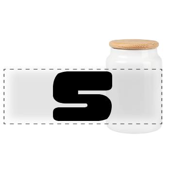 5. 5 YEARS. 5TH ANNIVERSARY. BIRTHDAY 5 YEARS. 5 - Panoramic Cookie Jar with Wooden Lid - white - Front