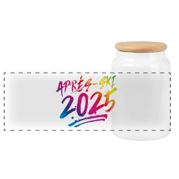 Après Ski 2025 Multicolored - Panoramic Cookie Jar with Wooden Lid - white - Front